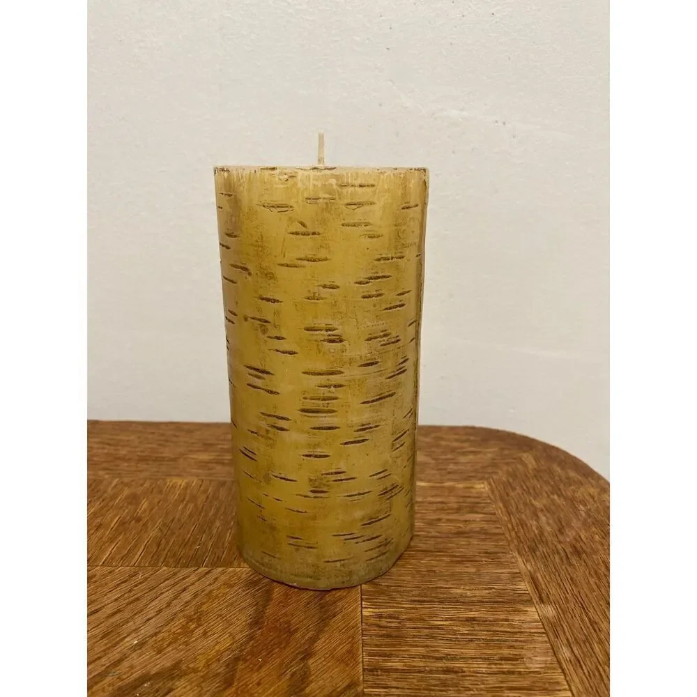 Burch Bark Wax  Candle 6” tall 45 hours burn
